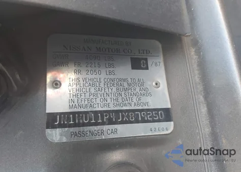 1988 Nissan Maxima z USA, uszkodzony, nr VIN JN1HU11P4JX879250